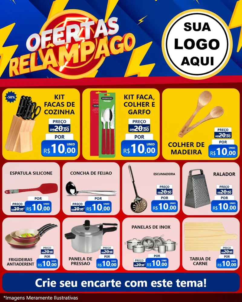Modelo de Rede Social para Feed Instagram com o tema Ofertas Relâmpago para Utilidades Domésticas