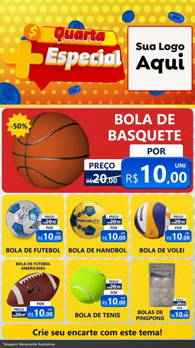Modelo de Rede Social para Stories com o tema Quarta Mais Especial para Artigos Esportivos
