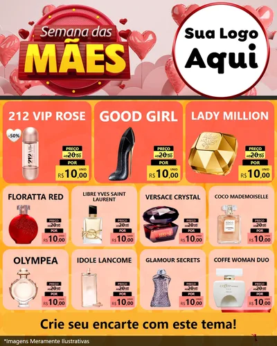 Modelo de Rede Social para Feed Instagram com o tema Semana das Mães para Perfumes