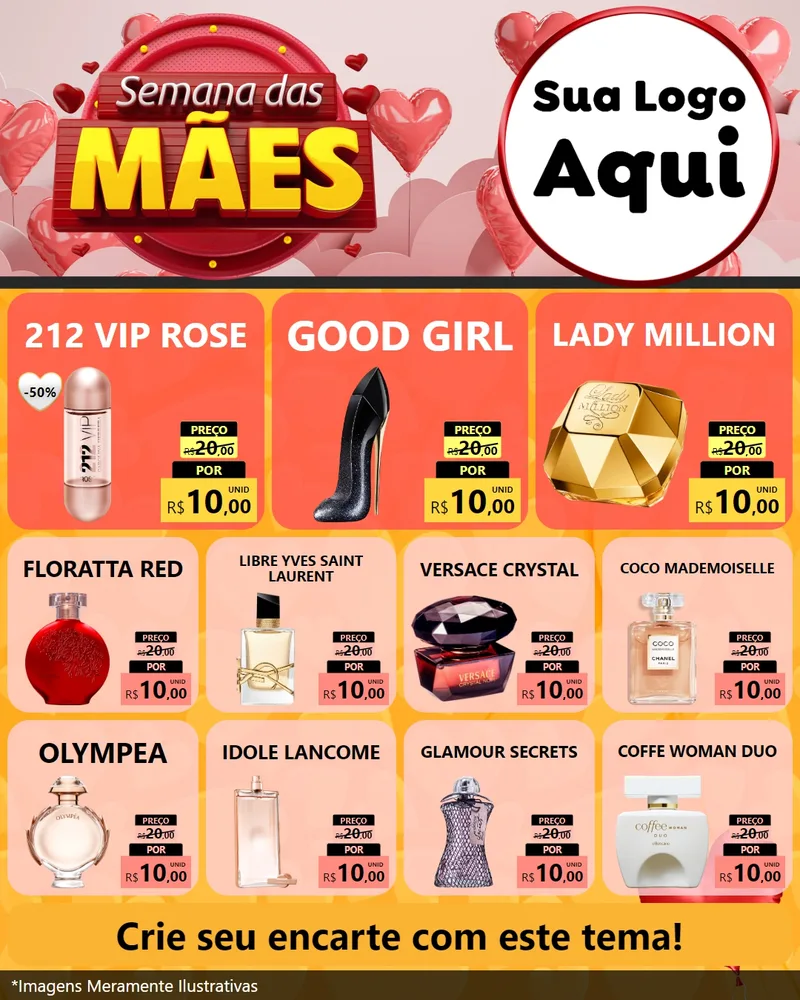 Modelo de Rede Social para Feed Instagram com o tema Semana das Mães para Perfumes