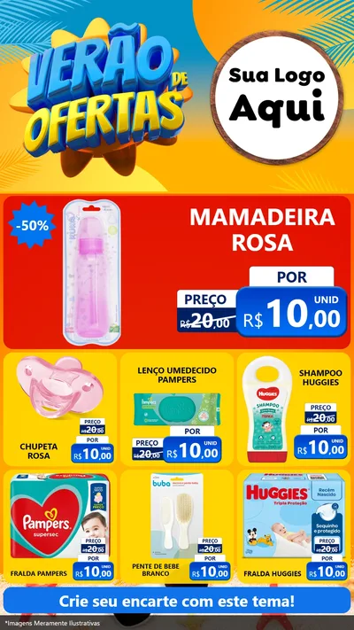 Modelo de Rede Social para Stories com o tema Verão de Ofertas para Bebês