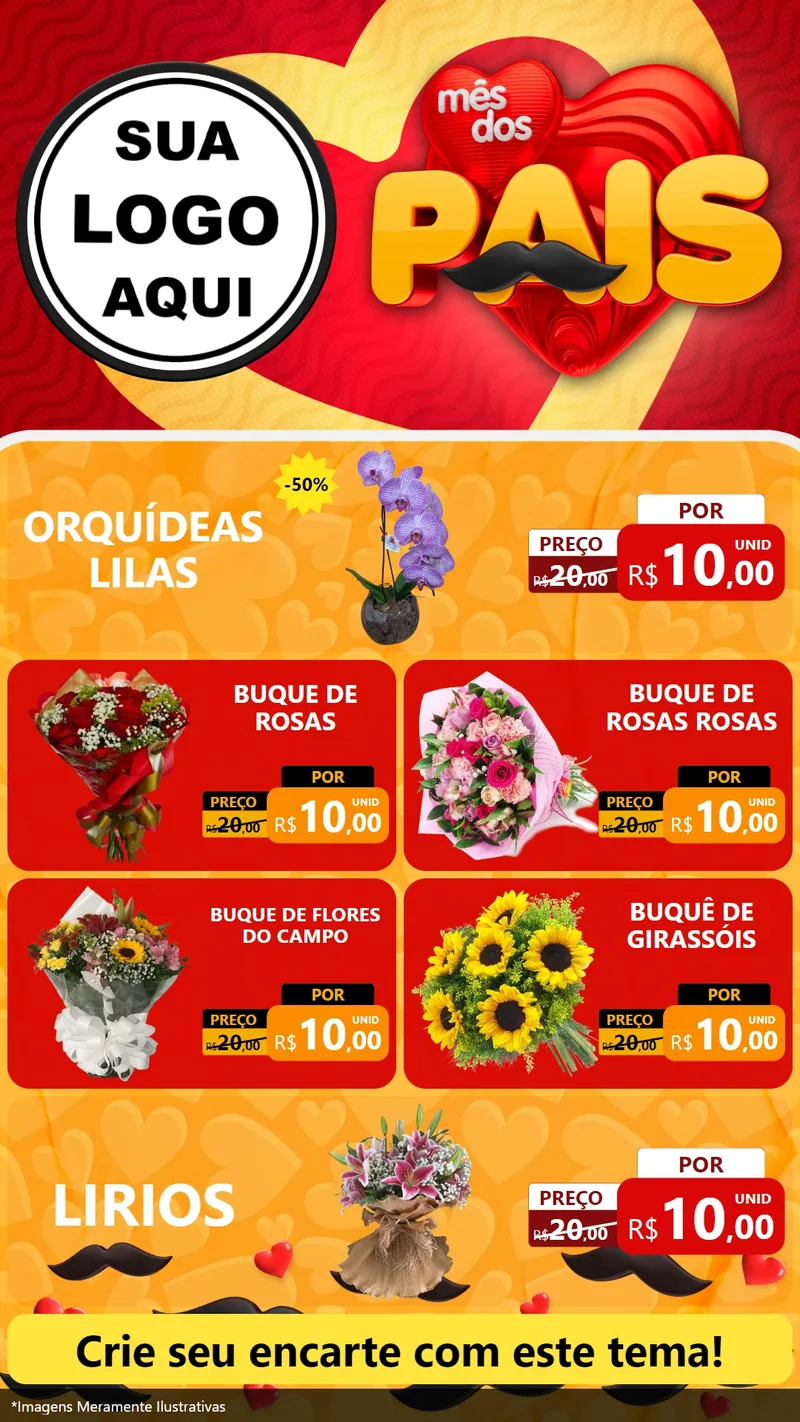 Modelo de TV para TV Vertical com o tema Mês Dos Pais para Floricultura e jardim