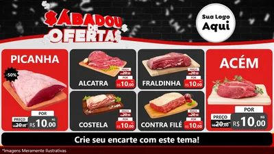 Modelo de TV para TV Horizontal com o tema Sabadou de Ofertas para Açougue