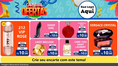 Modelo de TV para TV Horizontal com o tema Carnaval de Ofertas para Perfumes
