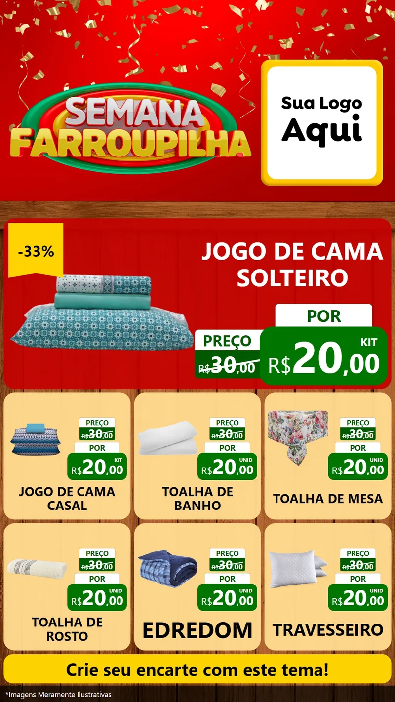 Modelo de Rede Social para Stories com o tema Semana Farroupilha para Cama, Mesa e Banho