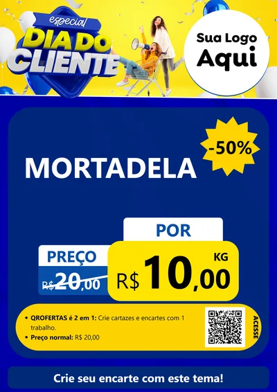 Modelo de Cartaz para Cartaz A4 Vertical com o tema Especial Dia do Cliente para Frios e Laticínios