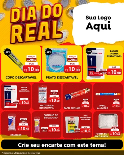 Modelo de Rede Social para Feed Instagram com o tema Dia Do Real para Embalagens