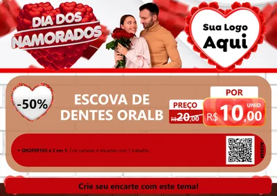 Modelo de Cartaz para Cartaz A4 Horizontal com o tema Dia dos Namorados para Higiene Pessoal