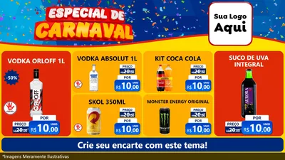 Modelo de TV para TV Horizontal com o tema Especial de Carnaval para Distribuidora de bebidas