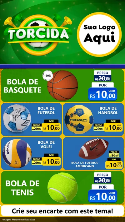 Modelo de TV para TV Vertical com o tema Torcida para Artigos Esportivos