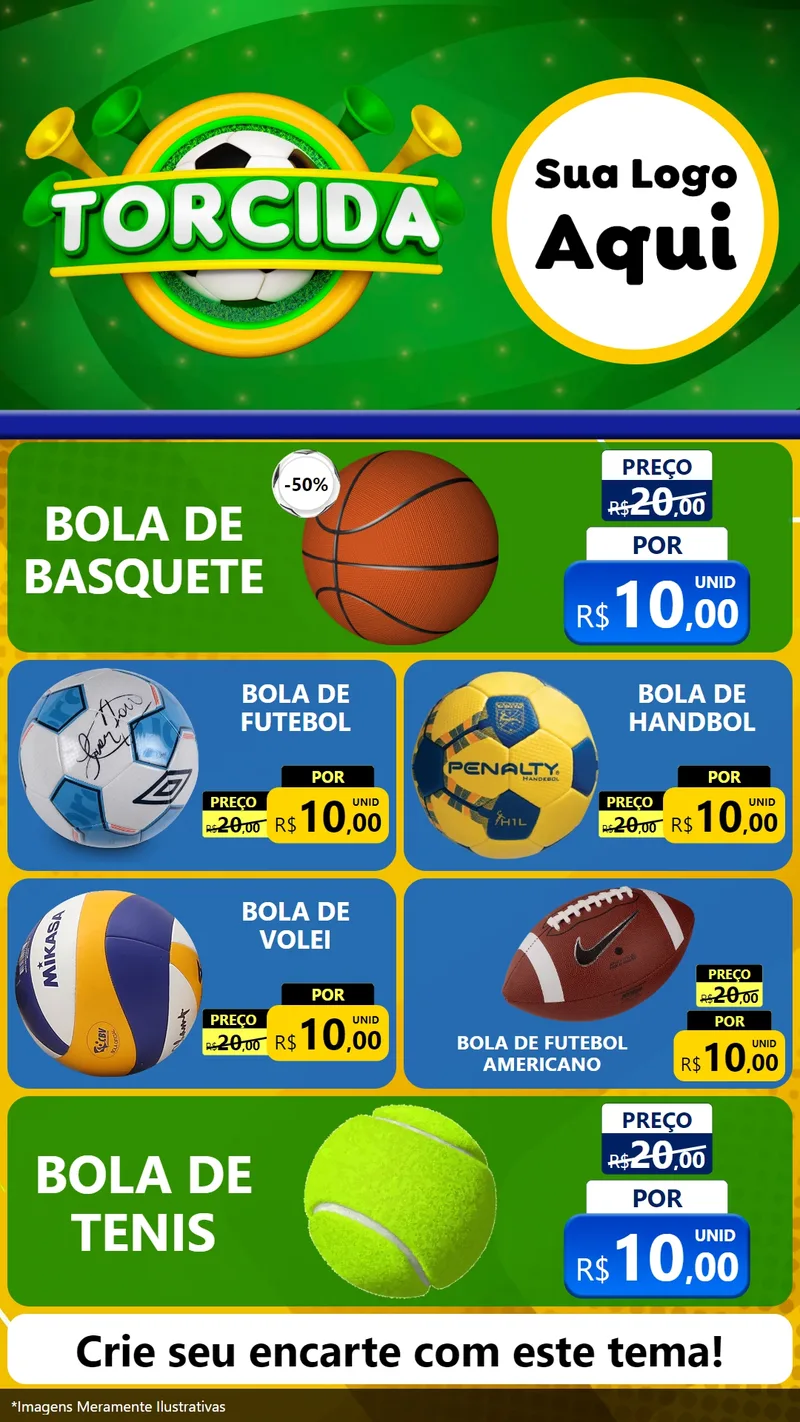 Modelo de TV para TV Vertical com o tema Torcida para Artigos Esportivos