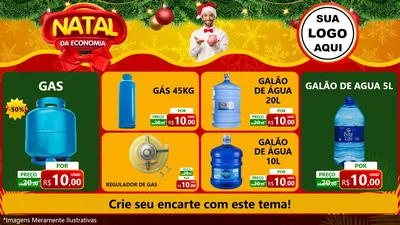Modelo de TV para TV Horizontal com o tema Natal da Economia para Água e gás