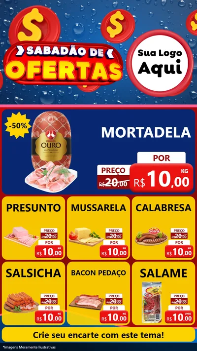 Modelo de Rede Social para Stories com o tema Sabadão de Ofertas para Frios e Laticínios