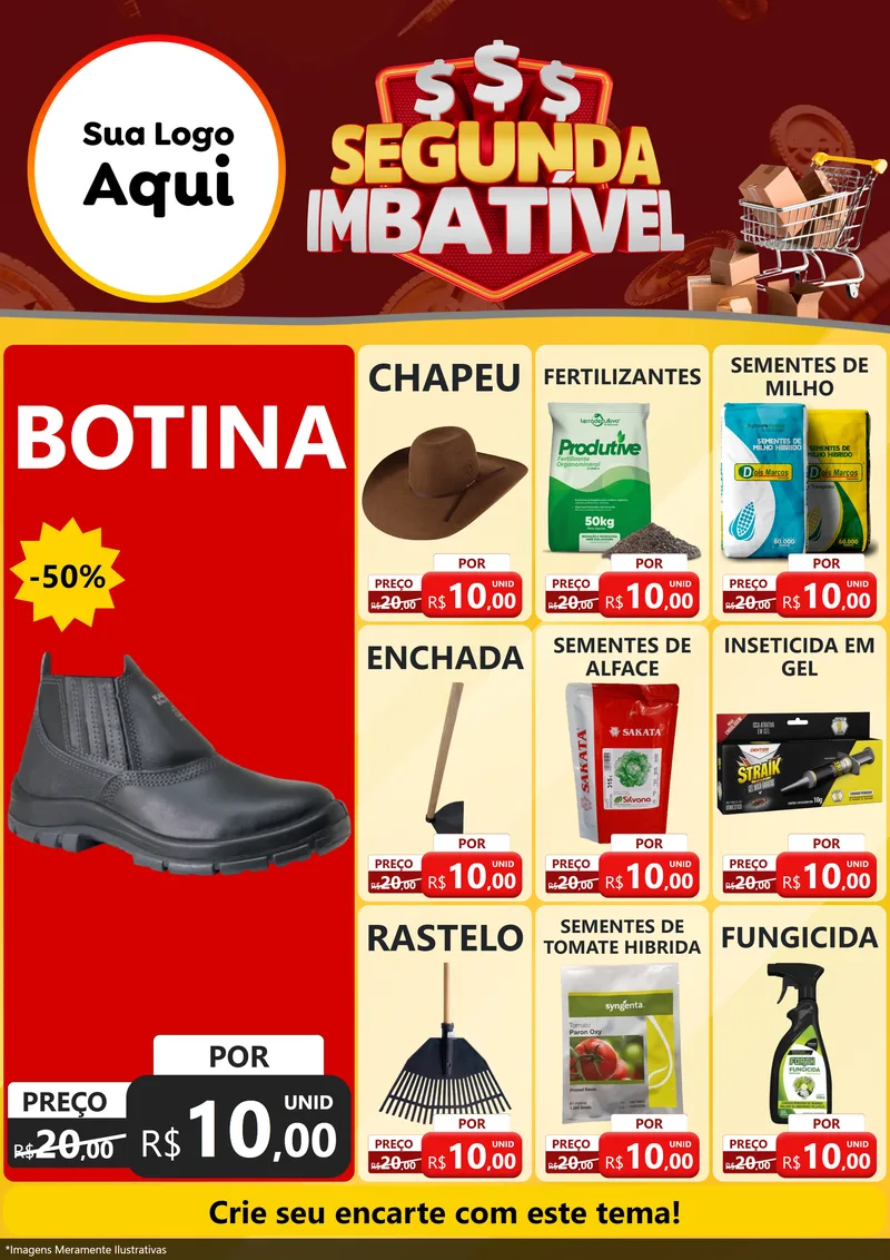 Modelo de Encarte para Encarte A4 Vertical com o tema Segunda Imbatível para Agropecuária