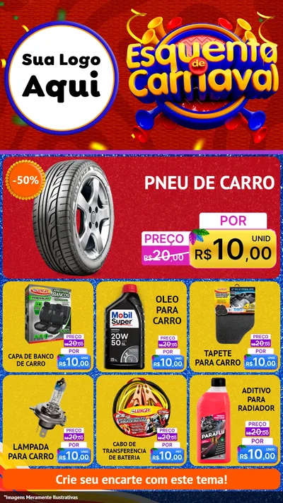 Modelo de Rede Social para Stories com o tema Esquenta de Carnaval para Auto peças