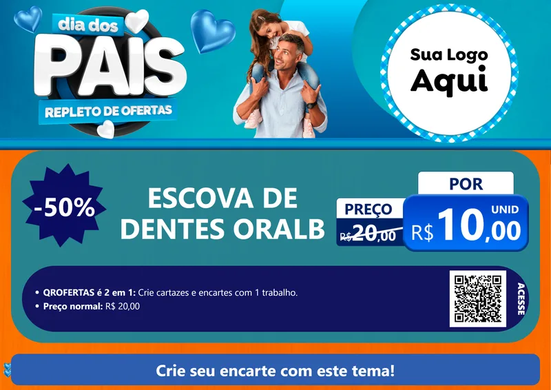 Modelo de Cartaz para Cartaz A4 Horizontal com o tema Dia Dos Pais Repleto de Ofertas para Higiene Pessoal