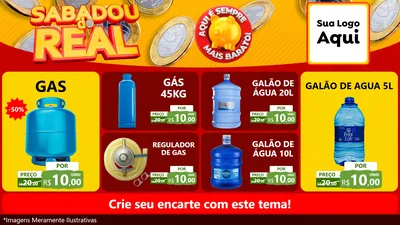 Modelo de TV para TV Horizontal com o tema Sabadou do Real para Água e gás