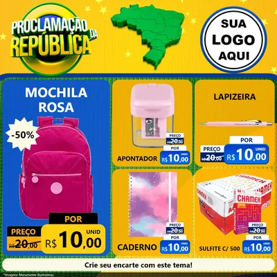 Modelo de Rede Social para Feed Facebook com o tema Proclamação da República para Papelaria