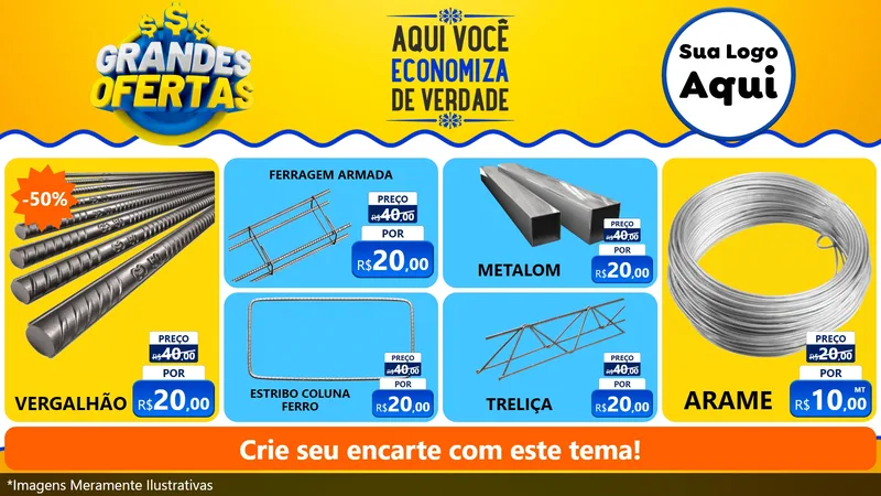 Modelo de TV para TV Horizontal com o tema Grandes Ofertas para Ferragens