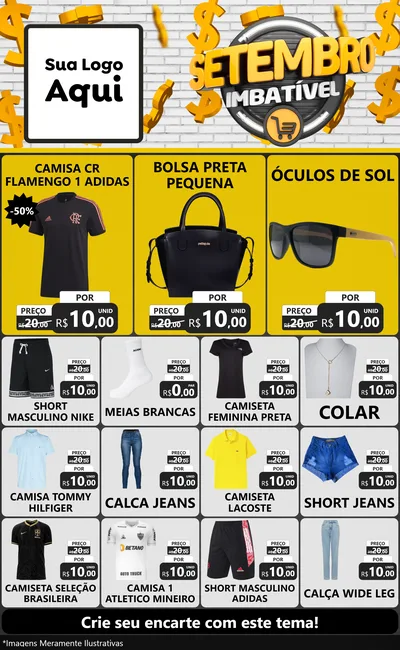 Modelo de Encarte para Encarte Grande com o tema Setembro Imbatível para Roupas e acessórios