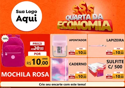 Modelo de Encarte para Encarte A4 Horizontal com o tema Quarta da Economia para Papelaria