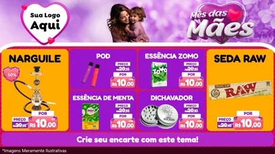 Modelo de TV para TV Horizontal com o tema Mês das Mães para Tabacaria