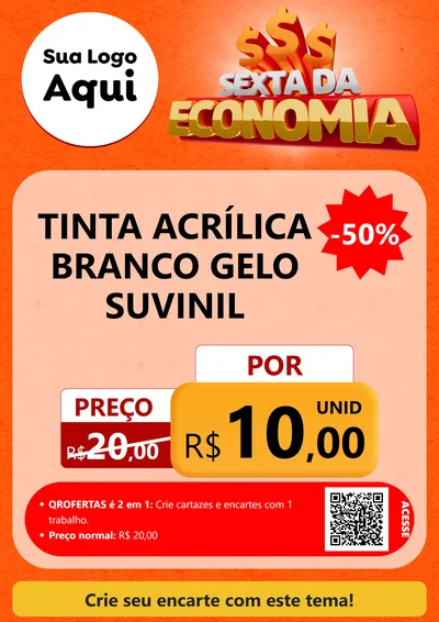 Modelo de Cartaz para Cartaz A4 Vertical com o tema Sexta da Economia para Tintas e Ferramentas