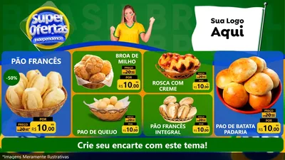 Modelo de TV para TV Horizontal com o tema Super Ofertas de Independência para Padaria