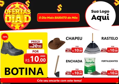 Modelo de Encarte para Encarte A4 Horizontal com o tema Dia D para Agropecuária