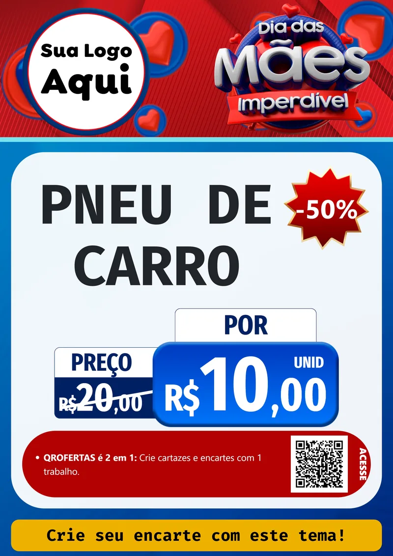Modelo de Cartaz para Cartaz A4 Vertical com o tema Dia Das Mães Imperdível para Auto peças