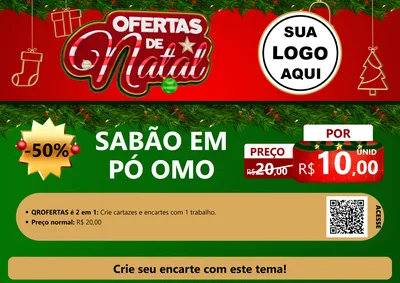 Modelo de Cartaz para Cartaz A4 Horizontal com o tema Ofertas de Natal para Produtos de Limpeza