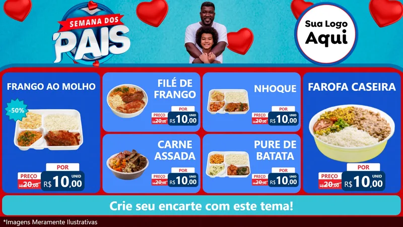 Modelo de TV para TV Horizontal com o tema Semana Dos Pais para Restaurante