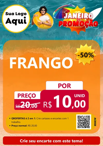 Modelo de Cartaz para Cartaz A4 Vertical com o tema Janeiro de Promoção para Assados