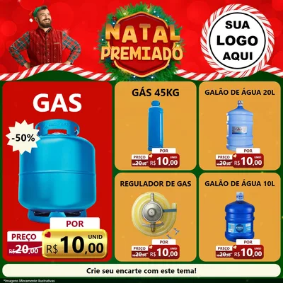 Modelo de Rede Social para Feed Facebook com o tema Natal Premiado para Água e gás
