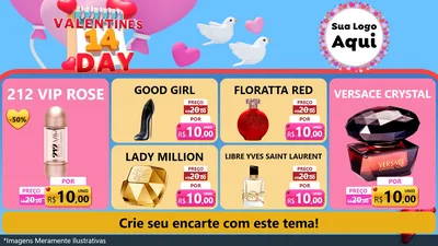 Modelo de TV para TV Horizontal com o tema Valentine's Day para Perfumes