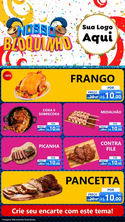 Modelo de TV para TV Vertical com o tema Nosso Bloquinho para Assados