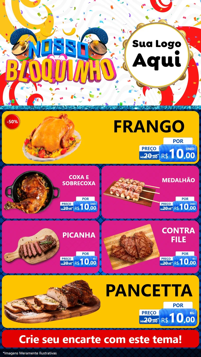 Modelo de TV para TV Vertical com o tema Nosso Bloquinho para Assados