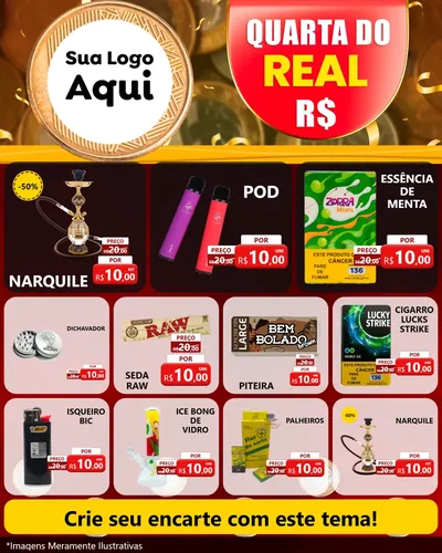 Modelo de Rede Social para Feed Instagram com o tema Quarta do Real para Tabacaria