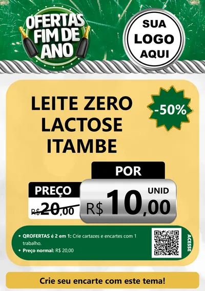 Modelo de Cartaz para Cartaz A4 Vertical com o tema Ofertas Fim de Ano para Frios e Laticínios