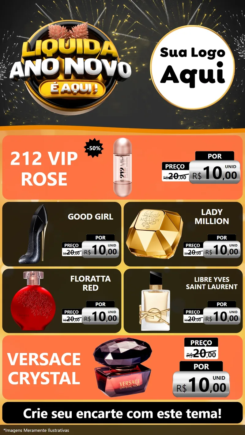 Modelo de TV para TV Vertical com o tema Liquida Ano Novo É Aqui! para Perfumes