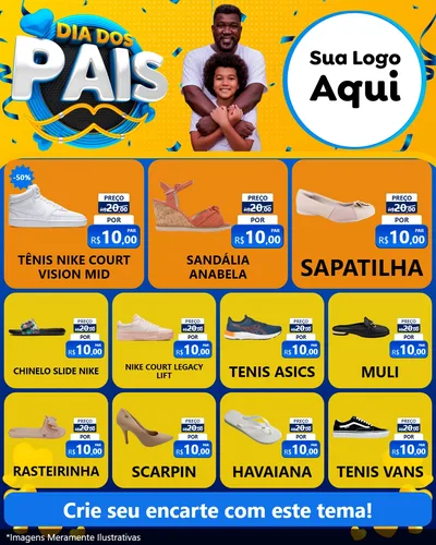 Modelo de Rede Social para Feed Instagram com o tema Dia dos Pais para Calçados