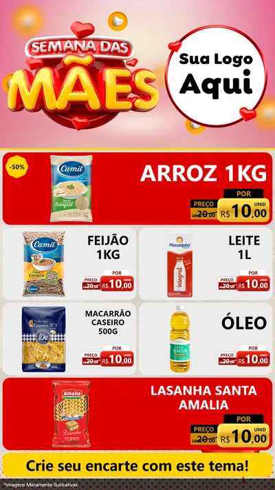 Modelo de TV para TV Vertical com o tema Semana das Mães para Supermercado
