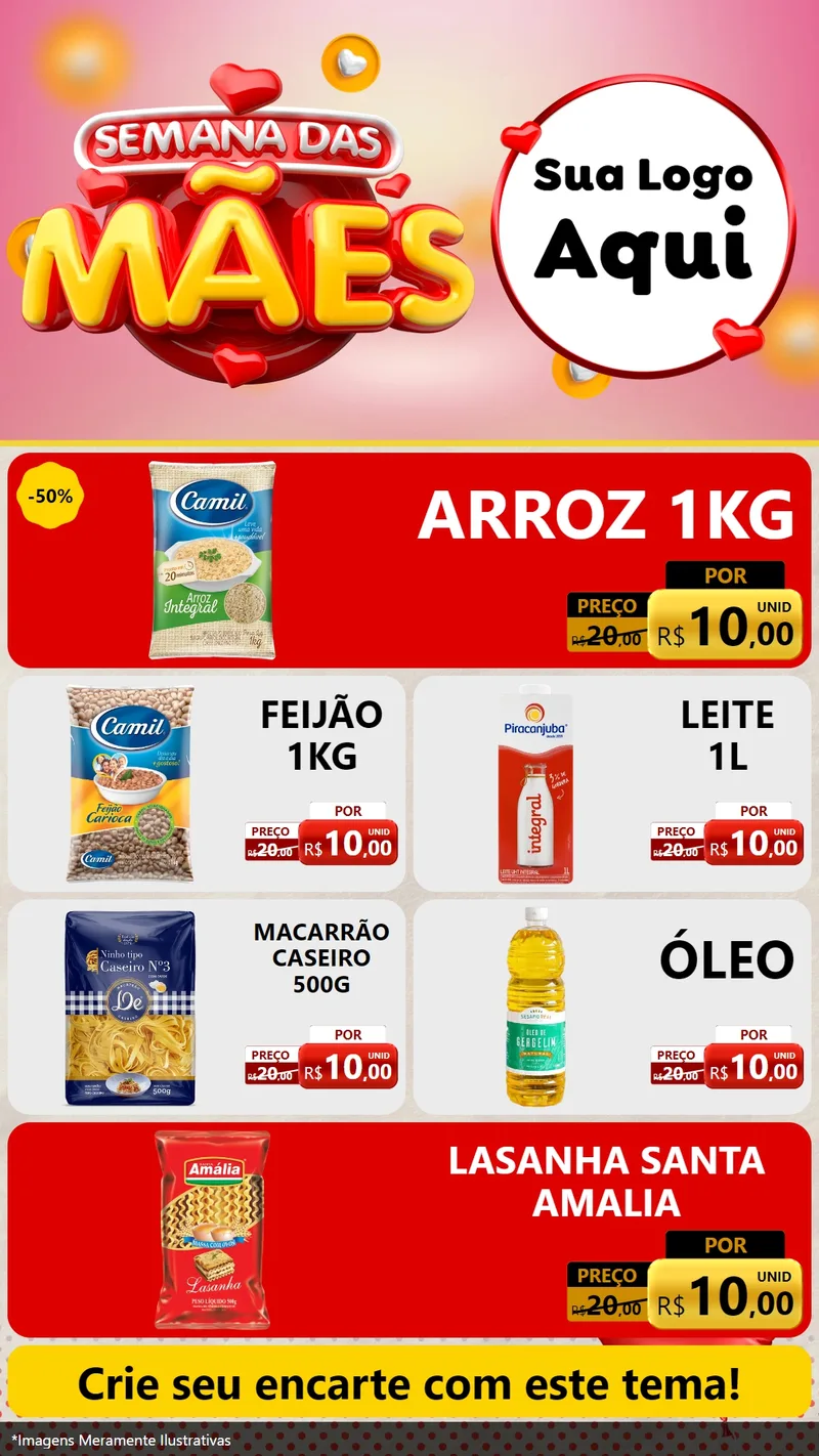 Modelo de TV para TV Vertical com o tema Semana das Mães para Supermercado