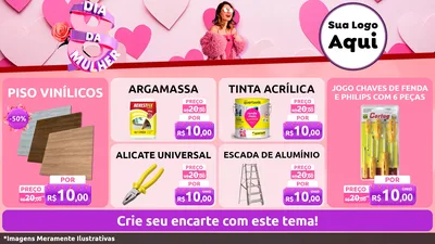 Modelo de TV para TV Horizontal com o tema Dia da Mulher para Material para Construção
