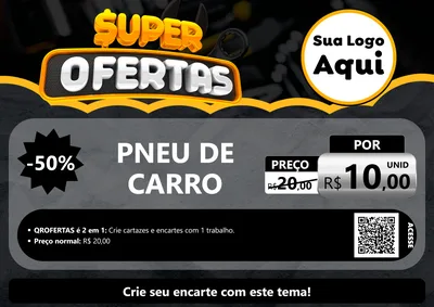 Modelo de Cartaz para Cartaz A4 Horizontal com o tema Super Ofertas - Autopeças para Auto peças