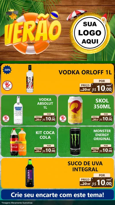 Modelo de TV para TV Vertical com o tema Verão para Distribuidora de bebidas