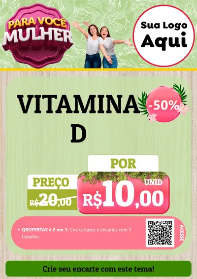 Modelo de Cartaz para Cartaz A4 Vertical com o tema Para Você Mulher para Farmácia