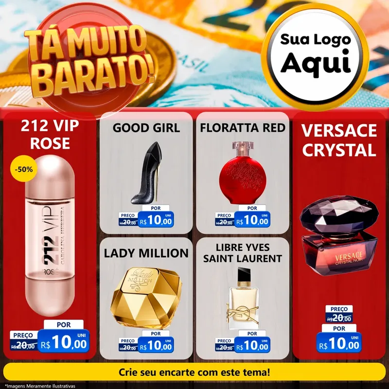 Modelo de Rede Social para Feed Facebook com o tema Está Muito Barato para Perfumes