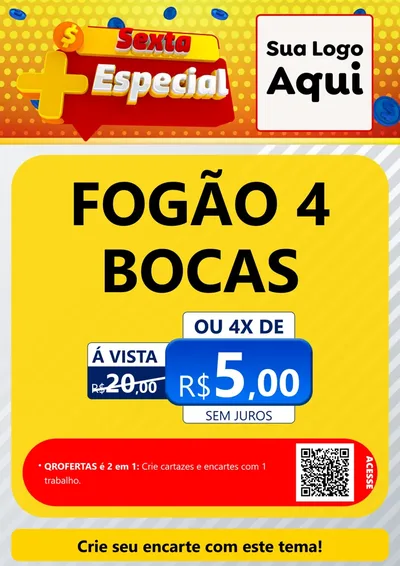 Modelo de Cartaz para Cartaz A4 Vertical com o tema Sexta Mais Especial para Móveis e Eletro