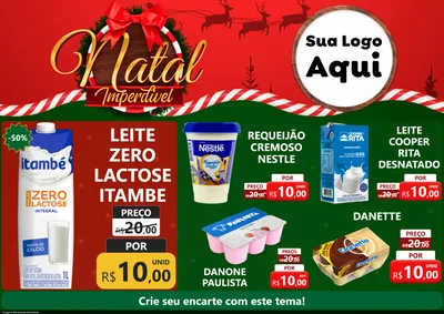 Modelo de Encarte para Encarte A4 Horizontal com o tema Natal Imperdível para Frios e Laticínios
